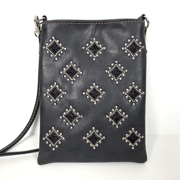 Montana West Handbags - Montana West American Bling Embossed Diamond Embroidered Studded Crossbody Rodeo